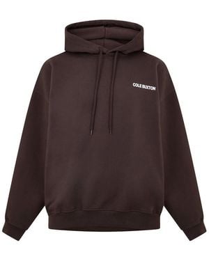 Cole Buxton Logo Cotton Sportswear Hoodie - Brown