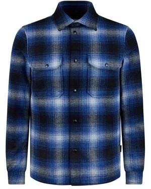 Woolrich Alaskan Wool Long Sleeve Overshirt - Blue