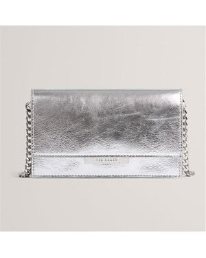 Ted Baker Lock Detail Purse With Chain Strap - Grey