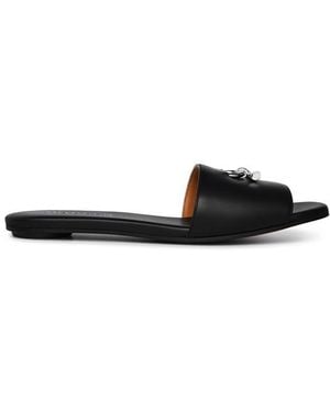 McQueen Architectural Flat Sandals - Black