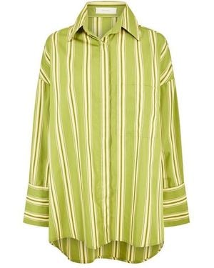 Faithfull the Brand Clemente Long Sleeve Patterned Shirt - Green
