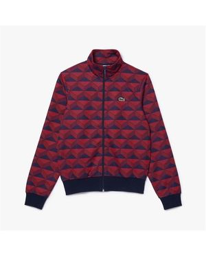 Lacoste Robert George Jacquard Motif Zipped Sweatshirt - Purple