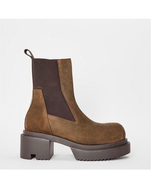 Rick Owens Elastic Side Panel Chelsea Boots - Brown