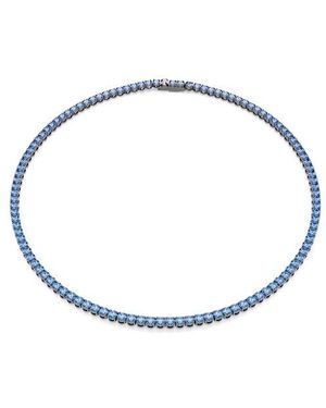Swarovski Matrix Choker Necklace - Blue