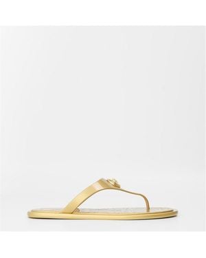 Versace Alia Rubber Flat Sandals - Natural