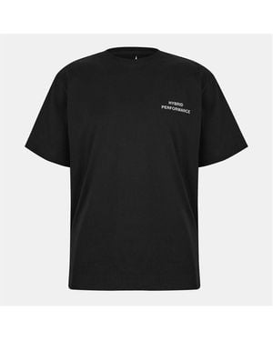 HYBRID PERFORMANCE Short Sleeve Moisture Wicking Gym Top - Black