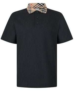 Burberry Cody Check Polo Shirt - Black