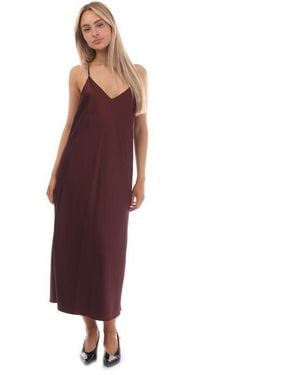 BOSS Dechana Satin Longline Slip Dress - Purple