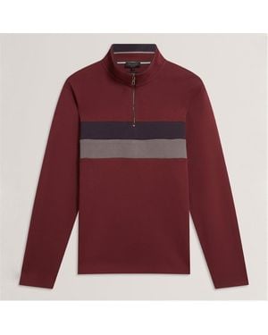 Ted Baker 1/4 Zip Fleece - Red