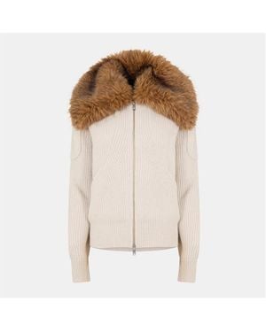 Moose Knuckles Corina Zipped Cardigan - Natural