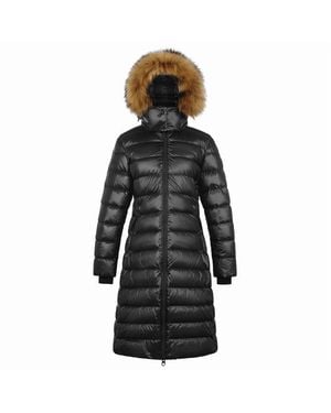 ARCTIC ARMY Arctic Long Puffer Water Resistant Detachable Hood Calf Length Jacket - Black
