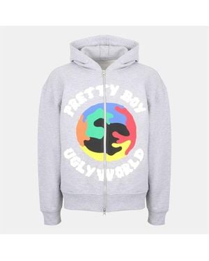PRETTY BOY UGLY WORLD Pbuw World Fz Hood - Grey