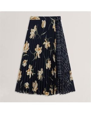 Ted Baker Print Midi Skirt - Blue