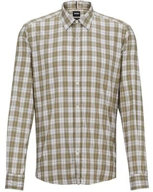 BOSS S-Liam-Kent-C1-233 Plain Long-Sleeve Shirt - Grey