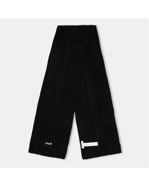 COACH Cable Knitted Wool Scarf - Black
