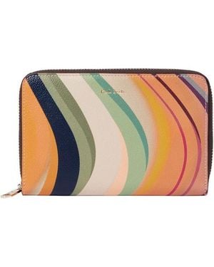 Paul Smith Medium 'Dusky Swirl' Leather Zip-Around Purse - White