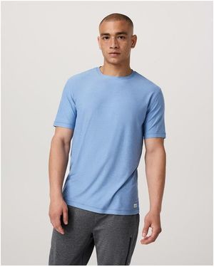 Vuori Strato Tech Tee Short Sleeve Performance Gym Top - Blue