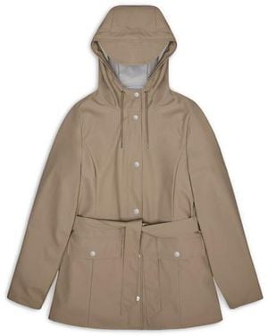 Rains Curve Waterproof Jacket - Brown