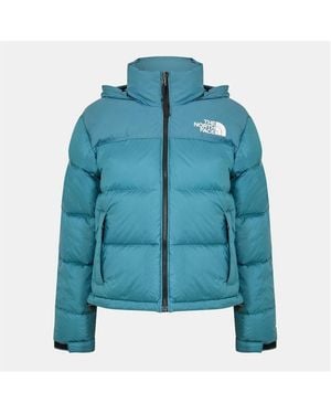 The North Face 1996 Retro Nuptse Water Resistant Goose Down Short Puffer Jacket - Blue