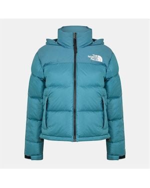 The North Face 1996 Retro Nuptse Water Resistant Goose Down Short Puffer Jacket - Blue
