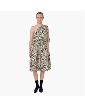 Stella Nova Crispy One Shoulder Bow Dress - Metallic