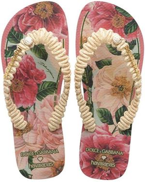 DOLCE & GABBANA X HAVAIANAS Botanical Flip Flops - Pink