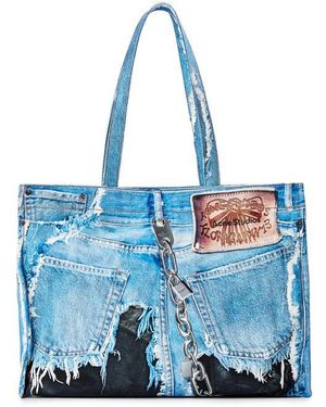 Acne Studios Denim Print Tote - Blue