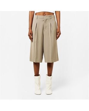 Ami Paris Long Bermuda Shorts - Natural