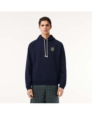 Lacoste Heritage Badge Fleece Hoodie - Blue