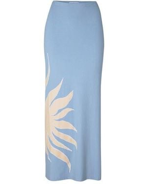 Never Fully Dressed Midi Skirt - Blue