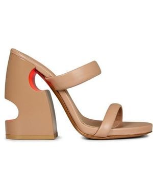 Off-White c/o Virgil Abloh Pop Meteor Mules With Signature Cut-Outs - Brown