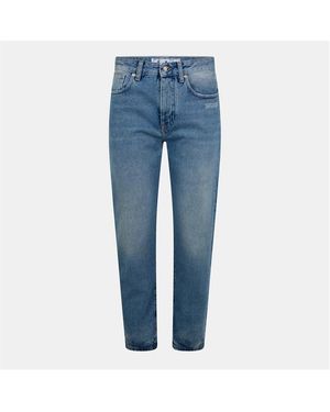 Off-White c/o Virgil Abloh Mid-Rise Straight Leg Jeans - Blue