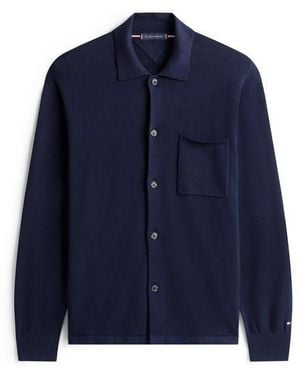 Tommy Hilfiger Cotton Button-Front Overshirt - Blue