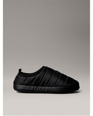 Calvin Klein Puffer Moccasin Slippers - Black