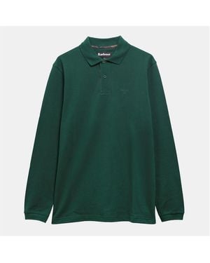 Barbour Essentials Long Sleeve Polo Shirt - Green