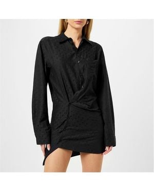 Off-White c/o Virgil Abloh Mini Silk Shirt Dress - Black