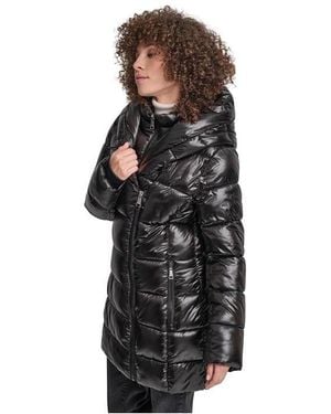DKNY Shine Medium Puffer Jacket - Black