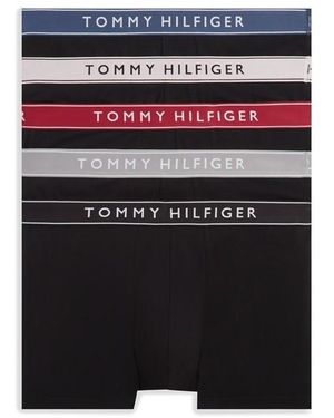 Tommy Hilfiger 5-Pack Essential Logo Waistband Trunks - Black