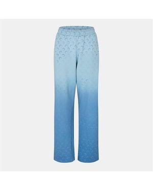 Marine Serre Ms Moon Open Hem Woven Joggers - Blue