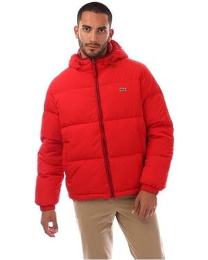 Lacoste Heavyweight Quilted Puffer Jacket - Red