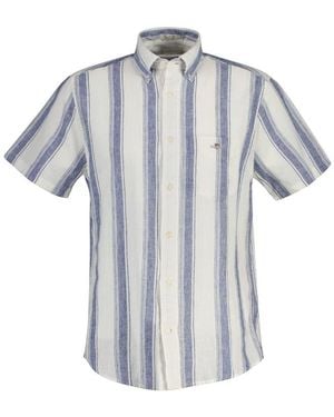 GANT Patterned Short Sleeve Shirt - Blue