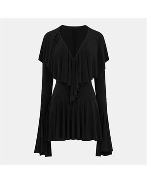 Norma Kamali Nk Ruffle Mini Dress Ld54 - Black