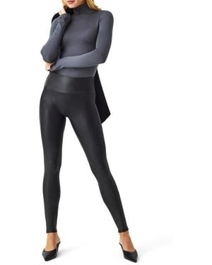 Spanx Shape Faux Leather Leggings - Black