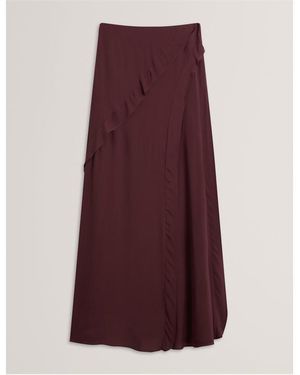 Ted Baker Frill Maxi Skirt - Purple