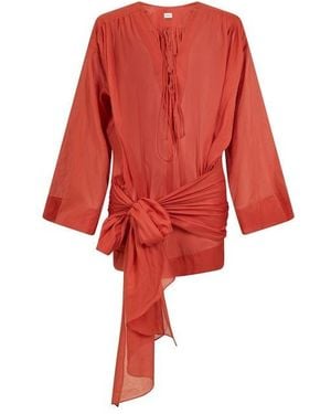 ANDAMANE Indira Wrapped Mini Dress - Red