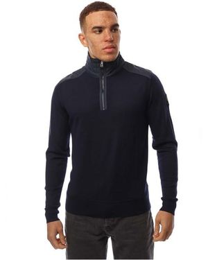 Belstaff Kilmington Quarter Zip Jumper - Blue