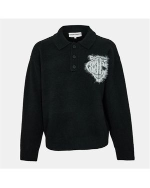 The Couture Club Textured Soft Knit Relaxed Fit Knitted Top - Black
