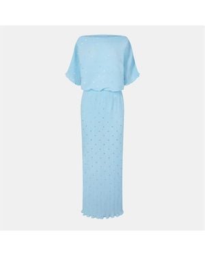 Never Fully Dressed Plisse Tilly Dress - Blue