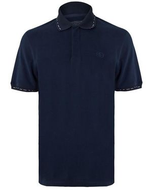 Gieves & Hawkes Short Sleeve Polo Shirt - Blue