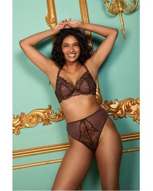 Playful Promises Sierra Embroidery Plunge Bra - Green